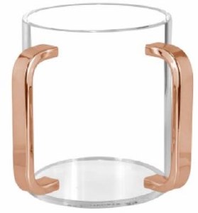 Picture of Lucite Round Washing Cup Solid Handles Rose Gold 5"